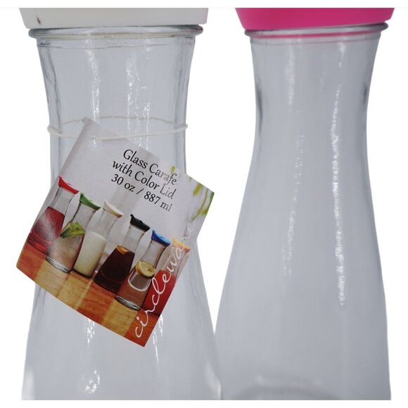 Circleware 2‑Pack Glass Carafe with Lids – 30 oz Each - Picture 4 of 5